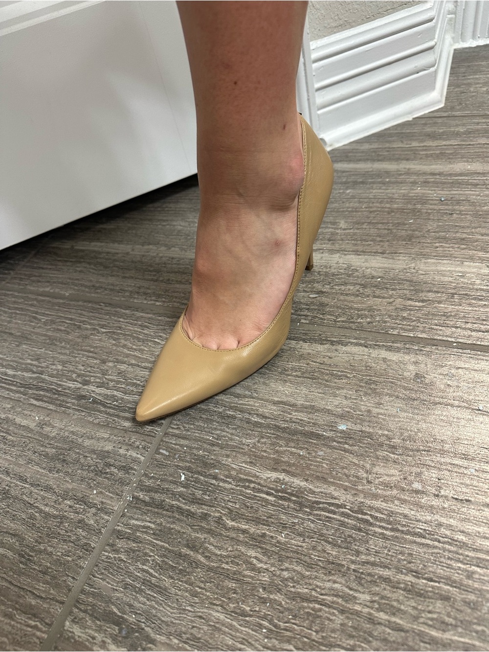 Sam Edelman Pointed-Toe Heel Pump in Tan